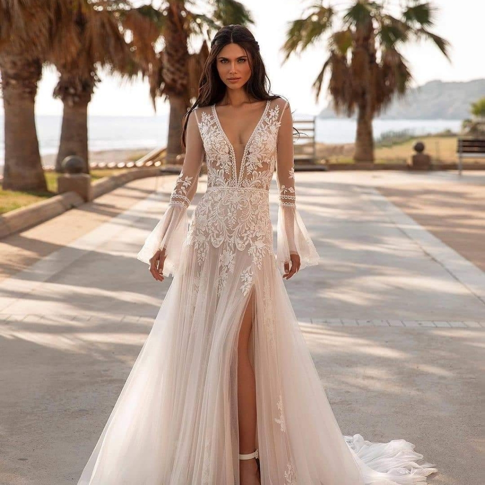 NWT PRONOVIAS Bohemian wedding dress sz 8.